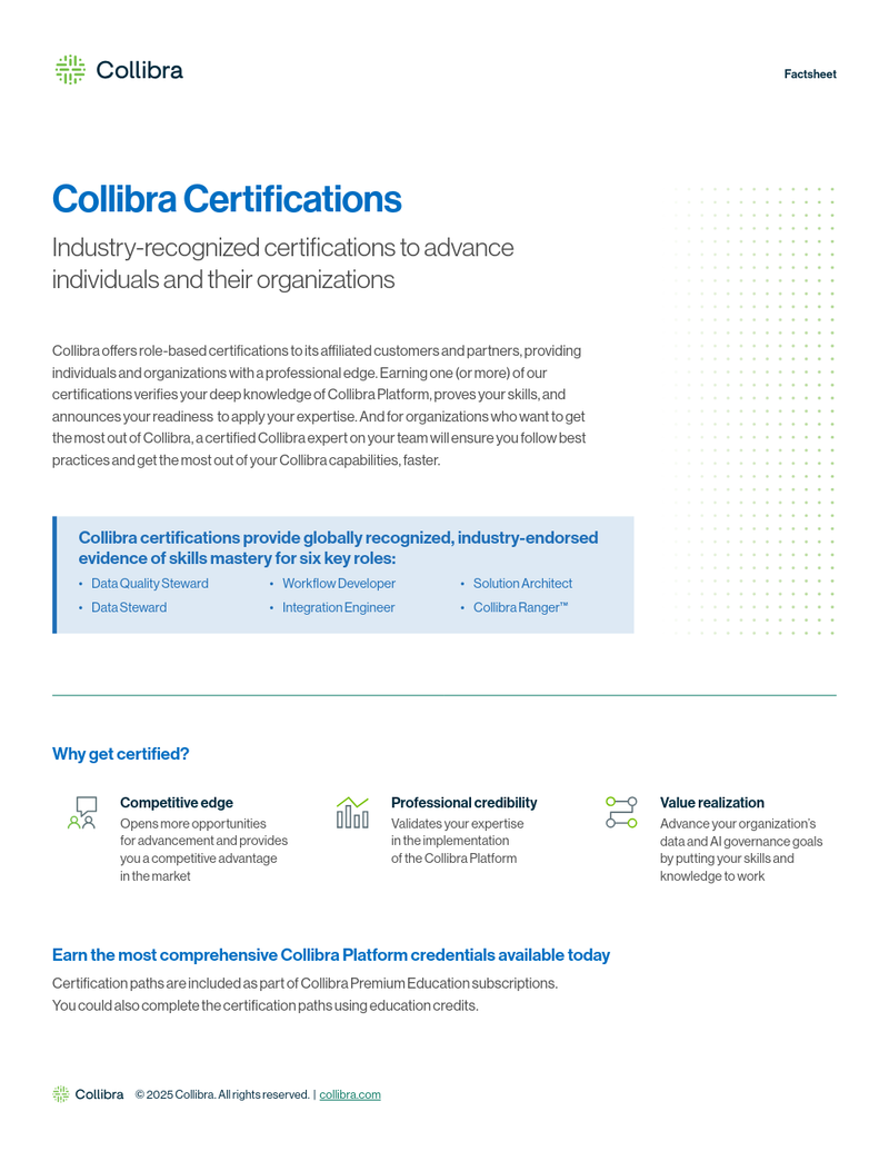 Collibra Certification Program cover image