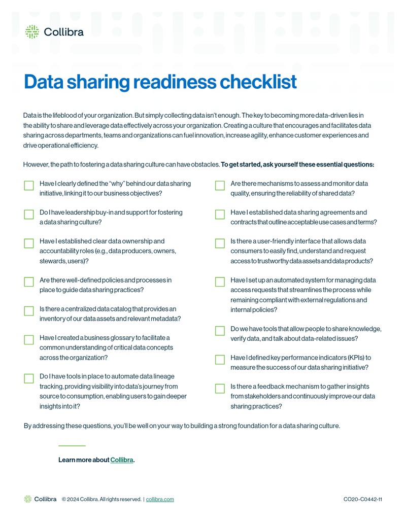Data sharing readiness checklist cover image